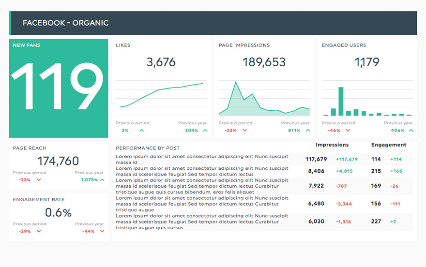 Facebook Insights Dashboard Template