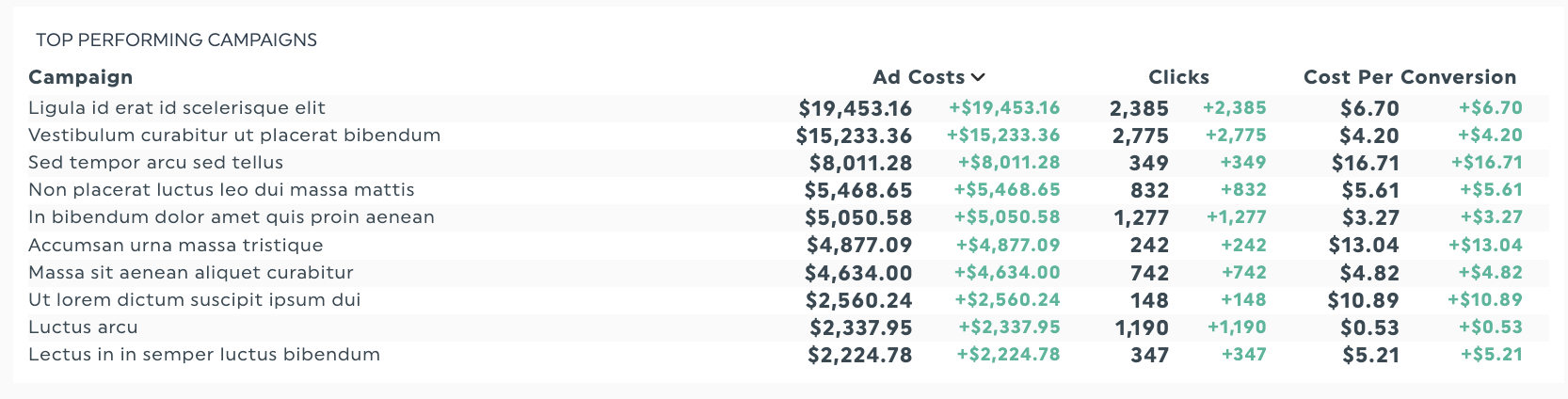 Advertising Campaign Clicks Report